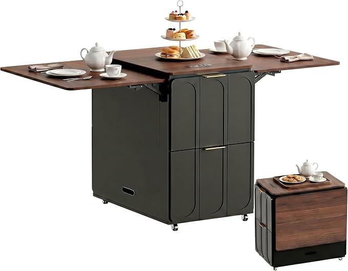 ModernMate 3-in-1 Folding Desk & File Cabinet, Fluted Multi-Storage Workspace by ModernMate