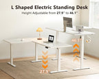 Casaottima 63 Inch Electric L-Shaped Standing Desk, Reversible Corner Desk - Image 4