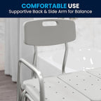 Flash Furniture HERCULES Series 300 Lb. Capacity Adjustable White Bath & Shower - Image 7