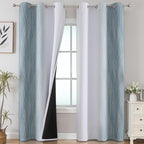 Stone Blue and Greyish White Blackout Curtains by ESTELARTEXTILER