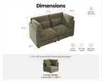 77" Oversized Chenille Couch Modular Sectional Sofa, Washable Cloud Couch - Image 2