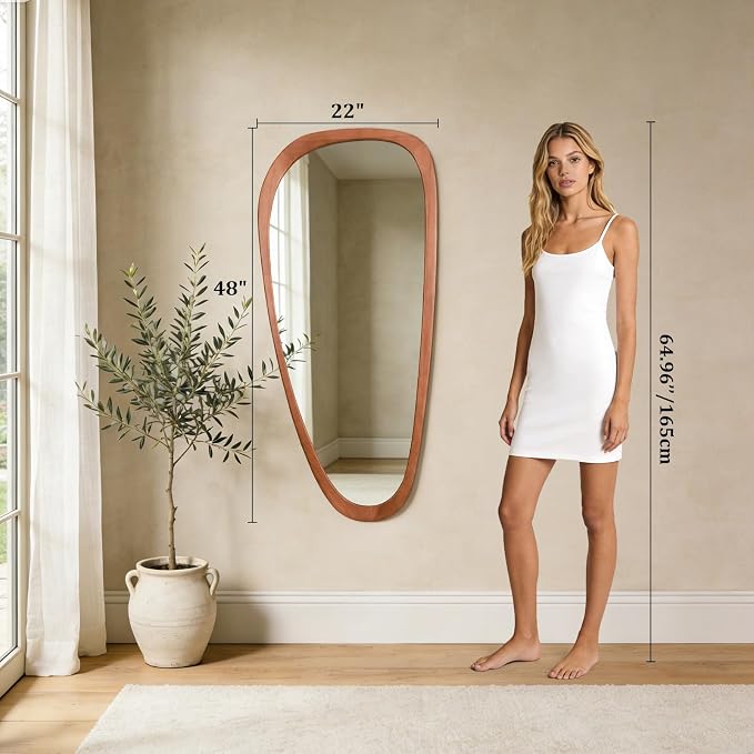 WallBeyond Asymmetrical Mirror, Irregular Mirror Full Length, Boho Wall Mirrors - Image 5