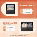 WLIVE Dresser for Bedroom with 5 Drawers, Long Fabric Dresser, Chest of Drawers - Image 5