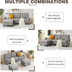 84" Convertible Sectional Sofa, Deep 3-Seat L Shaped Sectional Couch - Image 5