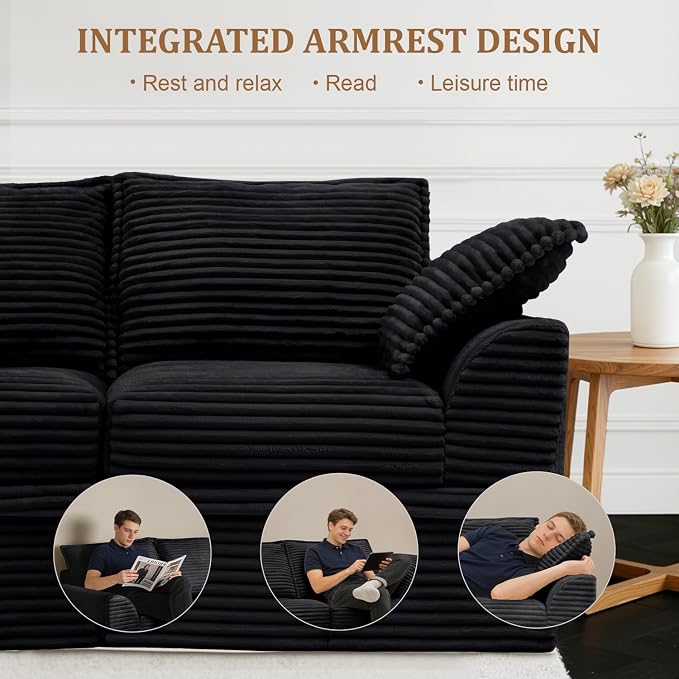 Upgrade Boneless Couch with Storage, Extra Deep&High Seat Modular Sectional - Image 7