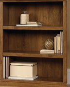 Sauder Miscellaneous Storage 3-Shelf Bookcase/ Book shelf, Oiled Oak finish - Image 5