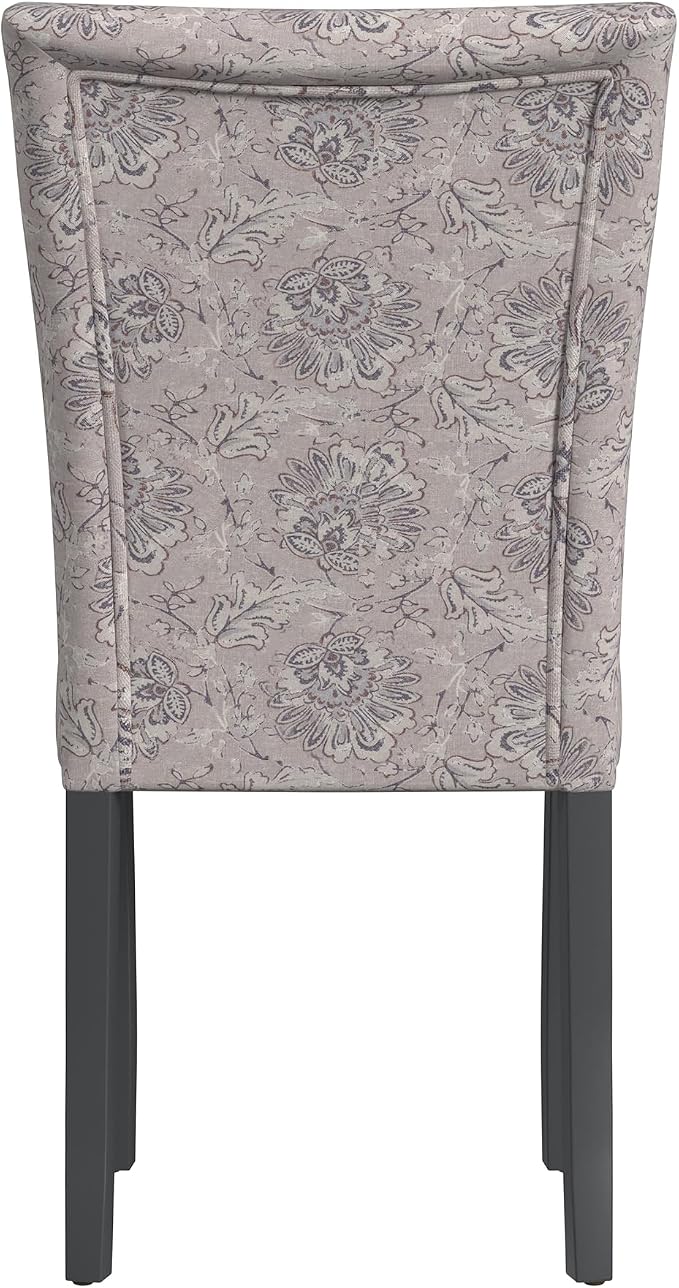 HomePop Classic Parsons Dining Chair -Gray Linen Artistic Floral Print - Image 7