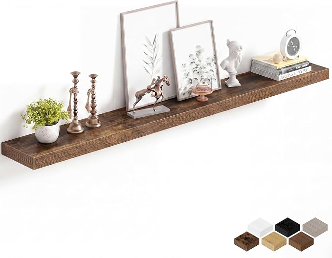 Fun Memories 60Inch Long Floating Shelves, 8 Inch Deep Shelves by FunMemories