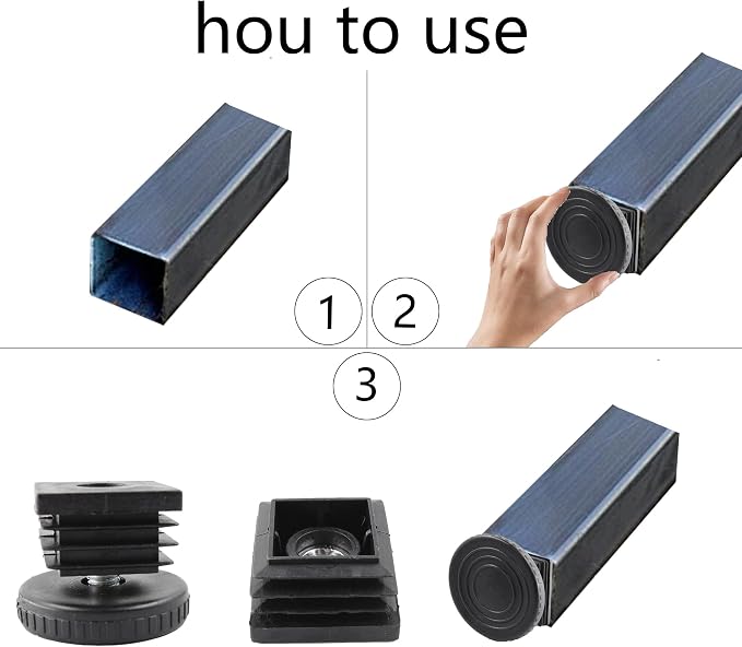 8Pcs Adjustable Leveling Feet, Square Insert Kit, Furniture Glide Leveler - Image 6