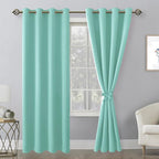 Blackout Curtains for Bedroom, 52 x 84 Inches Long, 2 Panels, Aqua | Thermal - Image 8