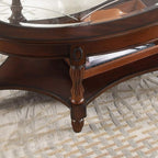PADMA HOUSE Traditional Solid Wood Oval Coffee Table - Image 7