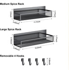 Aufworld Magnetic Spice Rack for Refrigerator, 2 Pack Magnetic Shelf, Fridge - Image 2
