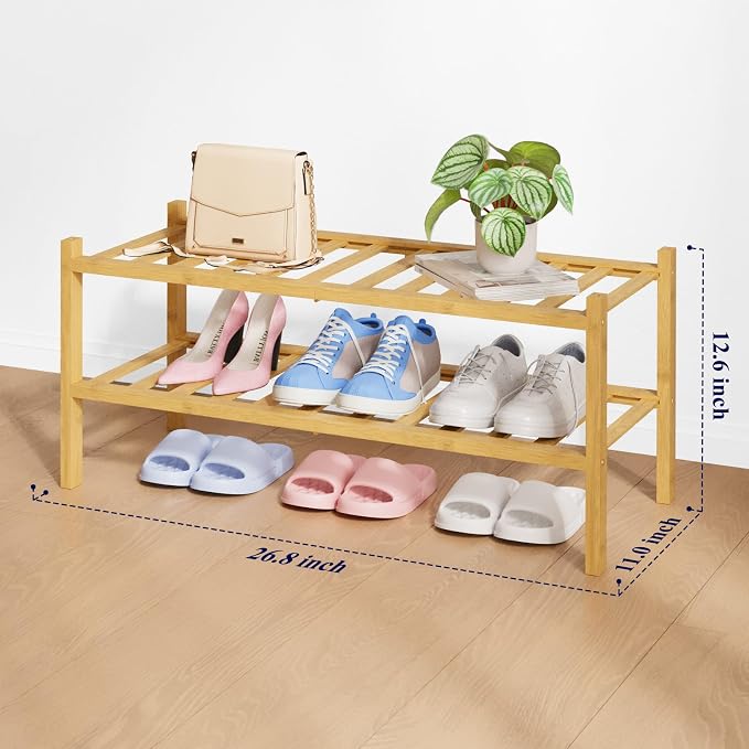 Kitsure Bamboo Wooden Shoe Rack - Image 2