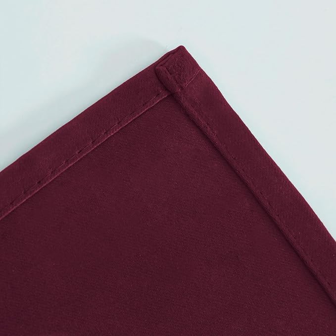 Blackout Curtains 52 x 120 Inch Long Burgundy Red Curtains Set of 2 Panels Room - Image 7
