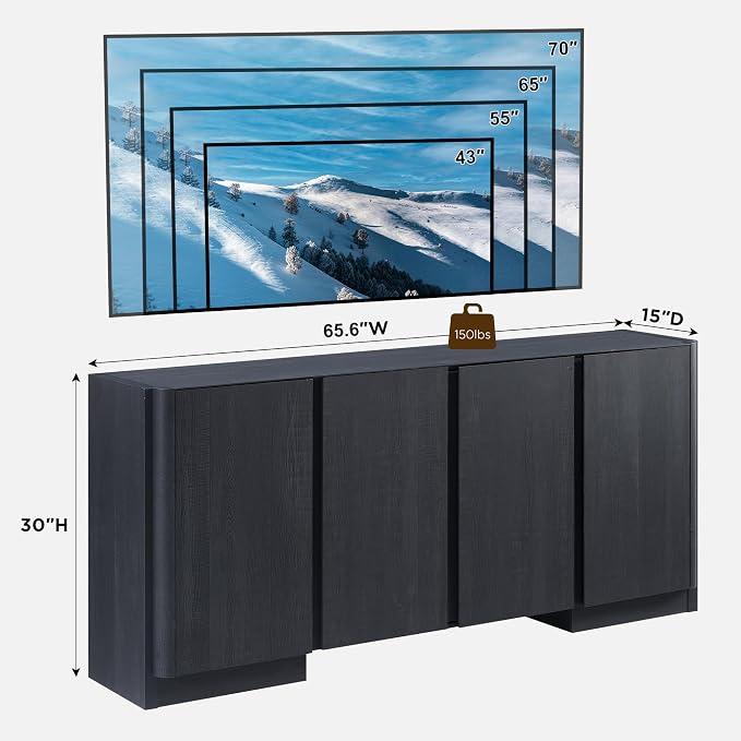 JXQTLINGMU 66" Large Sideboard Buffet Cabinet - Image 9