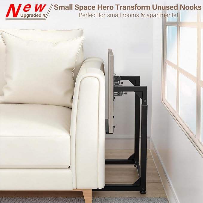 Tv Tray Table, 8-Level Adjustable Height Couch Side Table，90° Tilt Angle - Image 5
