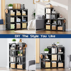 Mavivegue Book Shelf, 9 Cube Storage Organizer, DIY Bookcase, Metal Cube - Image 4