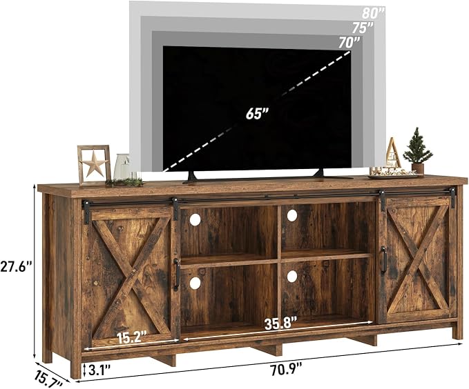 Farmhouse TV Stand for 80 Inch TV - Image 2