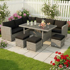 Tangkula 7 Pieces Patio Furniture Set, Outdoor Sectional Rattan Sofa Set - Image 2