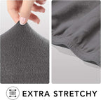 PureFit Stretch Couch Covers for Sofa 4 Seater Slipcovers Light Gray | 1-Piece - Image 4