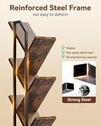 Casaottima Tree Bookshelf with LED Lights, 6-Tier Narrow Bookcase - Image 5