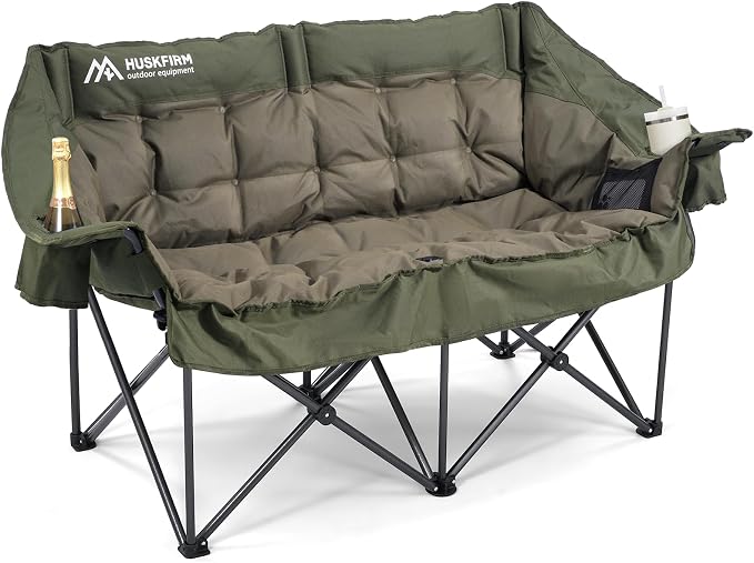 Double Camping Chairs Padded Loveseat Chair by Huskfirm