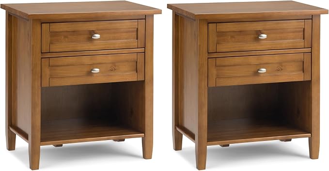 SIMPLIHOME Warm Shaker Solid Wood 24 inch Wide Transitional-Style Bedside by SimpliHome