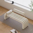LOVEDIMA Modern White Line Tufted Bench Upholstered Entryway Bench Velvet by LOVEDIMA