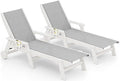 SERWALL Textilene Patio Chaise Lounge Chair Set of 2, 5 Positions Outdoor by SERWALL