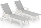 SERWALL Textilene Patio Chaise Lounge Chair Set of 2, 5 Positions Outdoor by SERWALL