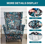 KRFOONN Wingback Chair Covers Slipcovers 2 Piece Stretch Wing Chair Covers - Image 2