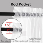 Simplebrand Sheer White Curtains 96 Inches Long, Light Filtering Rod Pocket - Image 7