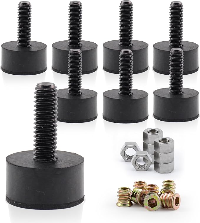 5/16 Rubber Adjustable Furniture Leveler，8 Pack Leveling Feet Screws in Threaded by DIYfurniturerepairtools