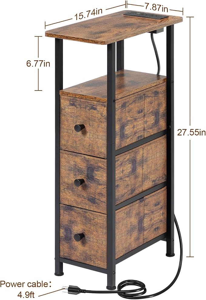 LOAKEKEL Narrow End Table Living Room - Image 3