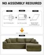 108 Inch Cloud Sectional Couch, Modern Modular Sectional Sofa - Image 4