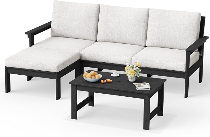 SERWALL Outdoor Sectional Sofa Set, 5-piece Outdoor Modula Couch Set by SERWALL