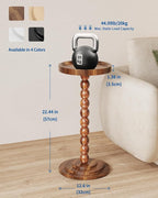 Round Wooden Side Table & Drink Table | Sturdy & Functional Mid-Century Modern - Image 3