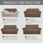 Easy-Going Stretch Oversized Sofa Couch Slipcover Washable Brown | 1-Piece - Image 8