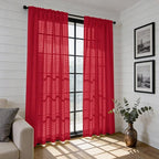 SpaceDresser Check Sheer Curtains 45 Inches Long - Image 6
