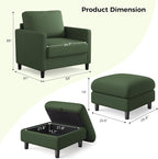Welzona Sofa Accent Chair with Ottoman, Tool-Free Setup Living Room Accent - Image 2