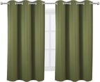 Oilve Green Blackout Curtains 38 x 54 Inch Length/Set of 2 Curtain - Image 2
