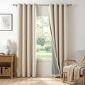 100% Blackout Linen Textured Curtains 90 Inch Long, Oatmeal | 100% Blackout by 100BlackoutShield