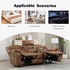 EBELLO Faux Leather Manual Reclining Sofa, 3 Seat Recliner Sofa Chair, Couch - Image 5