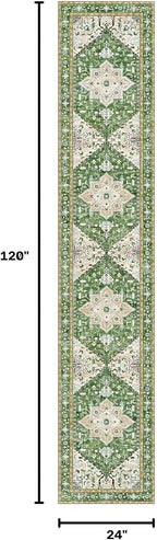 Yamaziot Washable Runner Rug, 2x10 Non-Slip Boho Hallway Kitchen Rug | Stain - Image 2