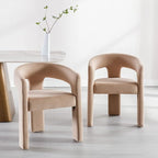 BESTANO Set of 3 Modern Velvet Fabric Upholstered Dining Chairs - Image 2
