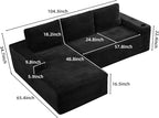 104" L Shaped Boneless Sectional Couches - Image 2