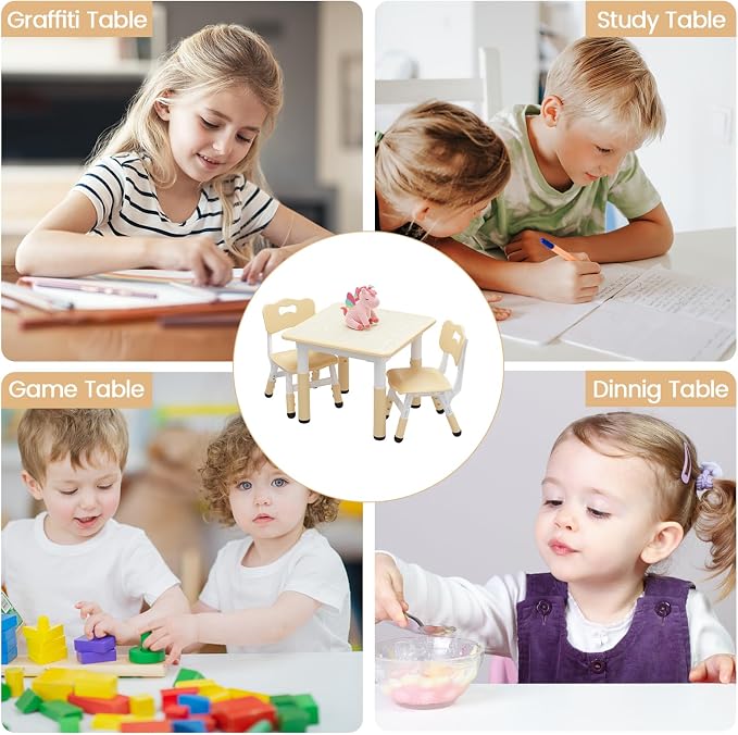 GAOMON Kids Table and 2 Chairs Set - Image 5