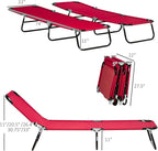 Outsunny 2 Piece Folding Chaise Lounge Pool Chairs, Outdoor Sun Tanning Chairs - Image 3