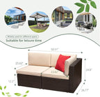 Devoko Patio Furniture Sofa Sets Outdoor All-Weather Sectional Corner Sofa and - Image 7