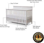 Sorelle Furniture Ashley Crib, Classic 4-in-1 Convertible Pannel Crib, Baby - Image 6